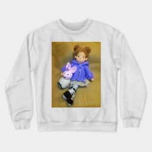 Summer and Her Bunny Bundle - A Knitninja Creation Crewneck Sweatshirt